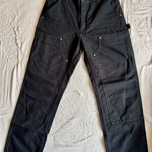 Carhartt Black Men's Cargo Work Pants with Reinforced Knees MADE IN USA